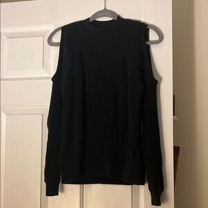 Black Cold Shoulder Sweater